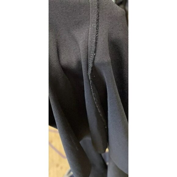 Exclusively Misook Knit Black Acrylic Cardigan Slinky Sz M, Slits, Shoulder Pads - Picture 10 of 10